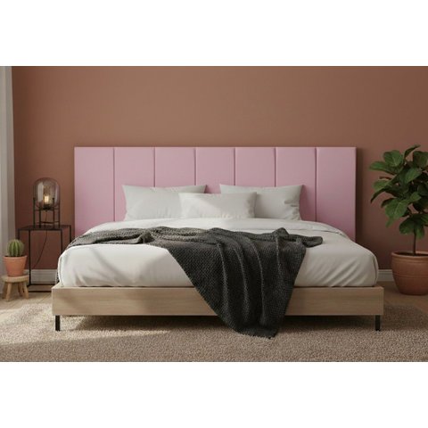 Cabeceira Casal Modulada Estofada para Cama Box 20cm X 45cm - Courino Rosa