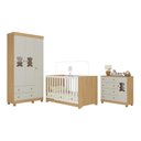 Ver imagem 2 de Quarto de Bebê Completo com Berço Americano 3 em 1 Fofura Multimóveis Mp4653 Madeirado/off White