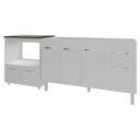 Ver imagem 1 de Balcão Cozinha Gabinete de Pia 140 Cm Camila e Balcão Evelyn para Fogão Cooktop 4 Bocas e Forno Elét