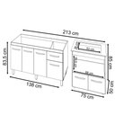 Ver imagem 6 de Balcão Cozinha Gabinete de Pia 140 Cm Camila e Balcão Evelyn para Fogão Cooktop 4 Bocas e Forno Elét