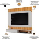 Ver imagem 3 de Painel Ripado TV 65 pol com Bancada Suspensa 150cm Ezra D05 Cedro Bali - Lyam Decor