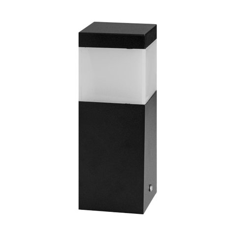 Poste Balizador Preto 20cm para Jardim em Alumínio + LED Branco Frio ST2791