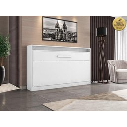 Cama Dobrável Solteiro Branco com Colchão - Framar Móveis - 1 Cama Dobrável Solteiro Branco com Colchão - Framar Móveis - 1