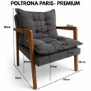 Ver imagem 2 de Poltrona em Madeira Maciça Confortável Sala Design Elegante Estofado Boucle Estilo Sofisticado
