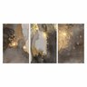 Quadro Abstrato Mármore Raios de Luz Preto e Dourado - Kit 3 telas - 150 x 100 cm - Chassi - 1