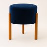 Puff Apolo Pes de Madeira Azul Veludo - 3
