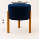 Ver imagem 2 de Puff Apolo Pes de Madeira Azul Veludo