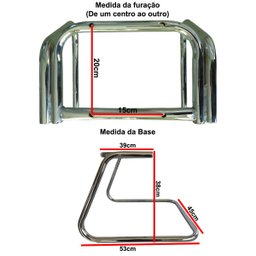 Base Fixa Cromada S Cadeira Diretor Tubo 1 Polegada Furação 20x15 - 2