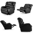 Ver imagem 7 de Poltrona do Papai Reclinável Kalie Power Touch Massagem Fh9 Pu Preto Brilho - Mpozenato