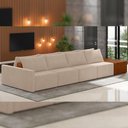 Ver imagem 6 de Sofá Ilha Modular para Sala 392cm com Puff Dublin K01 Veludo Bege Sintético Caramelo - Lyam Decor