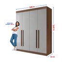 Ver imagem 3 de Guarda--roupa Solteiro 100% Mdf 4 Portas 3 Gavetas Paris Plus