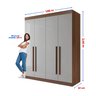 Guarda--roupa Solteiro 100% Mdf 4 Portas 3 Gavetas Paris Plus - 3