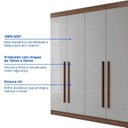Ver mais imagens de Guarda--Roupa Solteiro 100% MDF 4 Portas 3 Gavetas Paris Plus Marrom/Castanho/Off White