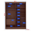 Ver imagem 5 de Guarda--roupa Solteiro 100% Mdf 4 Portas 3 Gavetas Paris Plus