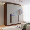 Ver imagem 7 de Guarda--roupa Solteiro 100% Mdf 4 Portas 3 Gavetas Paris Plus
