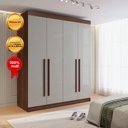 Ver imagem 6 de Guarda--roupa Solteiro 100% Mdf 4 Portas 3 Gavetas Paris Plus