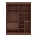Ver imagem 4 de Guarda--roupa Solteiro 100% Mdf 4 Portas 3 Gavetas Paris Plus