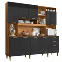 Ver imagem 1 de Kit Cozinha 9 Portas Mega 208 Cm Cinamomo Grafite Armoveis