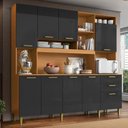 Ver imagem 2 de Kit Cozinha 9 Portas Mega 208 Cm Cinamomo Grafite Armoveis
