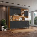 Ver mais imagens de Kit Cozinha 9 Portas Mega 208 Cm Cinamomo Grafite Armoveis