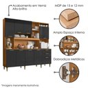 Ver imagem 4 de Kit Cozinha 9 Portas Mega 208 Cm Cinamomo Grafite Armoveis