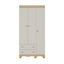 Ver imagem 7 de Guarda-roupa Infantil 92cm 3 Portas e 2 Gavetas Dengo Multimóveis Mp4437 Madeirado/off White