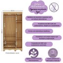 Ver imagem 3 de Guarda-roupa Infantil 92cm 3 Portas e 2 Gavetas Dengo Multimóveis Mp4437 Madeirado/off White