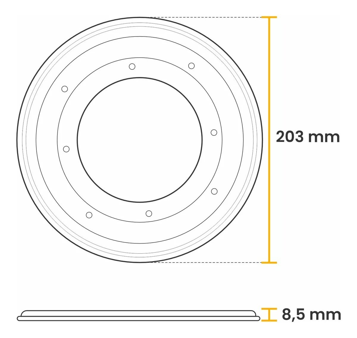 Placa Rodízio para Prato Giratório em Aço Zincado 203mm - 5