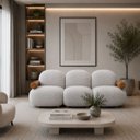 Ver imagem 1 de Sofá Leaf 250 cm 3 Lugares Orgânico Luxo Sala de Estar:Bouclê Cinza
