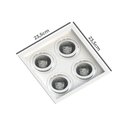 Ver imagem 2 de Spot Quadruplo Embutir Quadrado Recuado Par20 Branco
