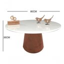 Ver imagem 2 de Mesa de Centro Base Cone Envernizada Redondo MDF Madeira 80cm Branco