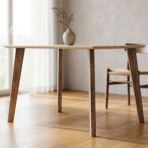 Kit Pé Mesa em Madeira para Mesa de Jantar Design Moderno e Acabamento Decorativo - Cinamomo