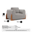 Ver imagem 4 de Kit 02 Poltronas e 01 Sofá Bloom 200cm 03 Lugares com Pés de Madeira Bouclê Cinza - Desk Design