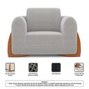 Ver imagem 6 de Kit 02 Poltronas e 01 Sofá Bloom 200cm 03 Lugares com Pés de Madeira Bouclê Cinza - Desk Design
