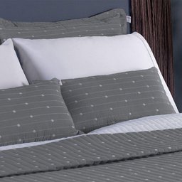 Cobre Leito Queen Urbany Bordado Hipercal 400 Fios 7 Peças - Cinza - 3