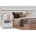 Ver imagem 1 de Cabeceira Cama Box Madeirado Casal Prime C/ 1 Mesa e 1 Gaveta Neve - Novo Horizonte