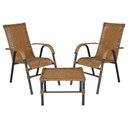 Ver imagem 1 de Conjunto de Mesa de Centro e 2 Cadeiras Bela para Área Externa Caramelo