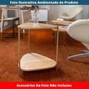 Ver imagem 4 de Mesa Lateral de Apoio Orgânica Artesano 45 Cm (largura) em Mdp Hanover (mel) e Pés em Aço Dourado