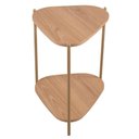 Ver imagem 3 de Mesa Lateral de Apoio Orgânica Artesano 45 Cm (largura) em Mdp Hanover (mel) e Pés em Aço Dourado