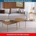 Ver imagem 2 de Mesa Lateral de Apoio Orgânica Artesano 45 Cm (largura) em Mdp Hanover (mel) e Pés em Aço Dourado