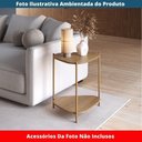 Ver imagem 5 de Mesa Lateral de Apoio Orgânica Artesano 45 Cm (largura) em Mdp Hanover (mel) e Pés em Aço Dourado