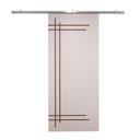 Ver imagem 1 de Porta de Correr Branco Prime Frisada Kit Alumínio F05 - 210x110