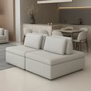 Ver imagem 2 de Sofá Ilha 3 Lugares 200cm Madri Pillow Bouclé Nobre Cinza - Sallar Home