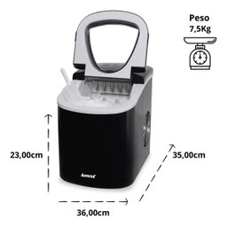 Máquina de Gelo em Cubo Portátil 13kg/24h 1400w Caseira Rápido Preta 220v Amvox Amg 113 Amg 113 220v - 2