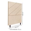 Ver imagem 3 de Cabeceira Solteiro 100 Cm com Frame Cristal Linho Bege Artte