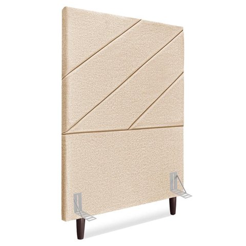 Cabeceira Solteiro 100 Cm com Frame Cristal Linho Bege Artte