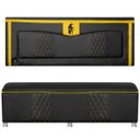 Ver imagem 1 de Kit Quarto Gamer Baú e Painel Fighter Usb 160cm Cama Queen:preto e Amarelo