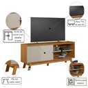 Ver imagem 4 de Rack para TV Aurum 160cm Nature Off White para Sala