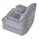 Ver imagem 2 de Puff Poltrono - Pufe Poltrona Cinza sem Estrutura de Madeira com Enchimento em Pérolas de Eps