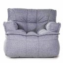 Ver imagem 1 de Puff Poltrono - Pufe Poltrona Cinza sem Estrutura de Madeira com Enchimento em Pérolas de Eps